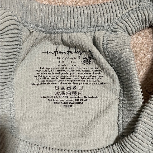 Free People Ribbed Racerback Tank Top - Sage Green - Picture 2 of 3